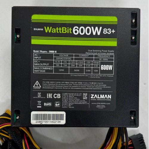 Блок питания Zalman Wattbit XE 600W (ZM600-XE) (Восстановлено продавцом, 861542) купить в Украине: Киев, Днепр, Харьков, Одесса  | Проверка совместимости, низкая цена, отзывы, характеристики от TELEMART фото
