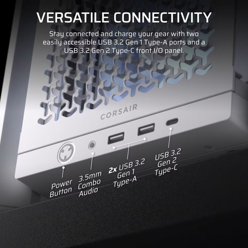 Корпус Corsair FRAME 4000D RS ARGB Tempered Glass без БЖ (CC-9011297-WW) White купити в Україні: Київ, Львів, Хмельницький, Тернопіль, Івано-Франківськ | Перевірка сумісності, низька ціна, відгуки, характеристики від TELEMART фото