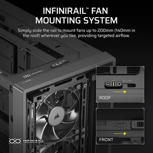 Корпус Corsair FRAME 4000D RS Tempered Glass без БЖ (CC-9011312-WW) Black купити в Україні: Київ, Львів, Хмельницький, Тернопіль, Івано-Франківськ | Перевірка сумісності, низька ціна, відгуки, характеристики від TELEMART фото