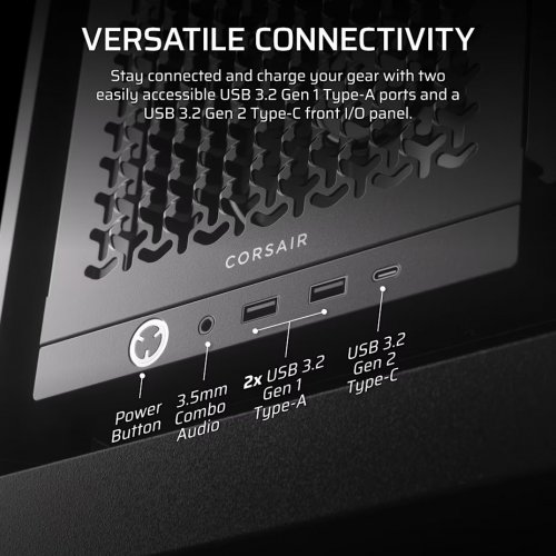 Корпус Corsair FRAME 4000D RS Tempered Glass без БЖ (CC-9011312-WW) Black купити в Україні: Київ, Львів, Хмельницький, Тернопіль, Івано-Франківськ | Перевірка сумісності, низька ціна, відгуки, характеристики від TELEMART фото