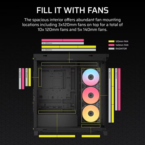 Корпус Corsair FRAME 4500X RS-R ARGB Tempered Glass без БЖ (CC-9011314-WW) Black купити в Україні: Київ, Львів, Хмельницький, Тернопіль, Івано-Франківськ | Перевірка сумісності, низька ціна, відгуки, характеристики від TELEMART фото