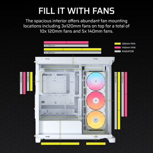Корпус Corsair FRAME 4500X RS-R ARGB Tempered Glass без БЖ (CC-9011315-WW) White купити в Україні: Київ, Львів, Хмельницький, Тернопіль, Івано-Франківськ | Перевірка сумісності, низька ціна, відгуки, характеристики від TELEMART фото