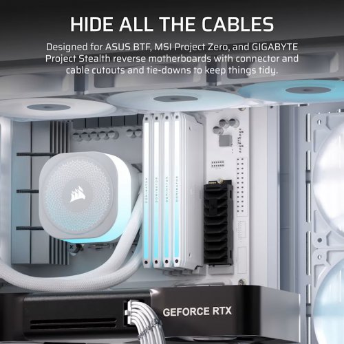 Корпус Corsair FRAME 4500X RS-R ARGB Tempered Glass без БЖ (CC-9011315-WW) White купити в Україні: Київ, Львів, Хмельницький, Тернопіль, Івано-Франківськ | Перевірка сумісності, низька ціна, відгуки, характеристики від TELEMART фото