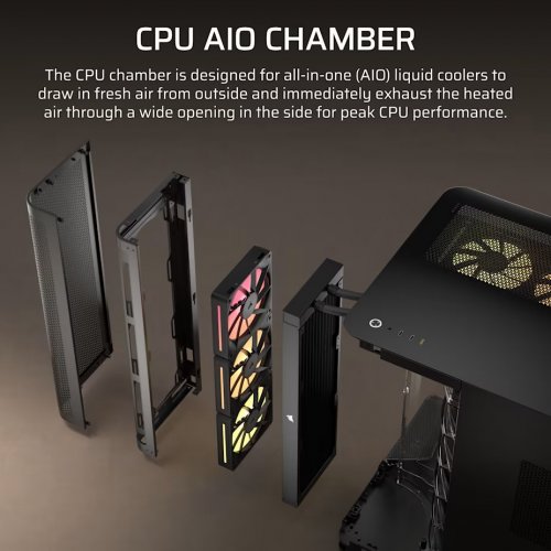 Корпус Corsair AIR 5400 LX-R RGB Tempered Glass без БЖ (CC-9011320-WW) Black купити в Україні: Київ, Львів, Хмельницький, Тернопіль, Івано-Франківськ | Перевірка сумісності, низька ціна, відгуки, характеристики від TELEMART фото