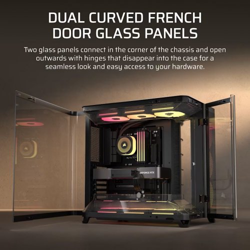 Корпус Corsair AIR 5400 LX-R RGB Tempered Glass без БЖ (CC-9011320-WW) Black купити в Україні: Київ, Львів, Хмельницький, Тернопіль, Івано-Франківськ | Перевірка сумісності, низька ціна, відгуки, характеристики від TELEMART фото