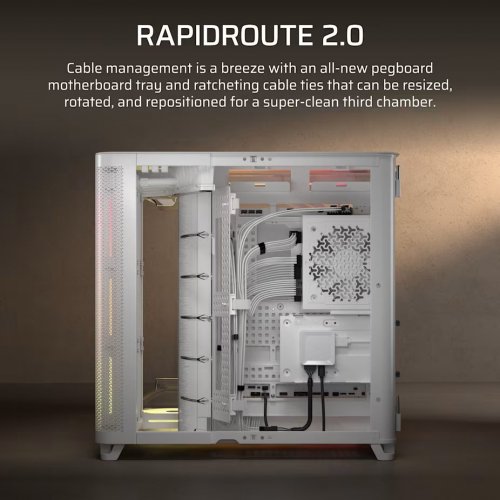 Корпус Corsair AIR 5400 LX-R RGB Tempered Glass без БЖ (CC-9011321-WW) White купити в Україні: Київ, Львів, Хмельницький, Тернопіль, Івано-Франківськ | Перевірка сумісності, низька ціна, відгуки, характеристики від TELEMART фото