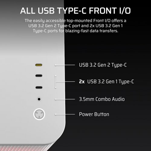 Корпус Corsair AIR 5400 LX-R RGB Tempered Glass без БЖ (CC-9011321-WW) White купити в Україні: Київ, Львів, Хмельницький, Тернопіль, Івано-Франківськ | Перевірка сумісності, низька ціна, відгуки, характеристики від TELEMART фото