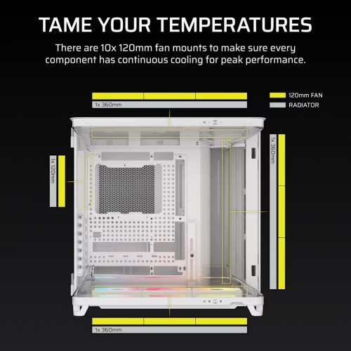Корпус Corsair AIR 5400 LX-R RGB Tempered Glass без БЖ (CC-9011321-WW) White купити в Україні: Київ, Львів, Хмельницький, Тернопіль, Івано-Франківськ | Перевірка сумісності, низька ціна, відгуки, характеристики від TELEMART фото