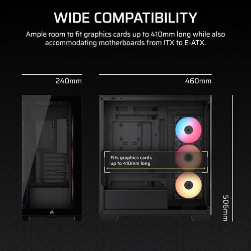 Корпус Corsair 3500X RS-R ARGB Tempered Glass без БЖ (CC-9011322-WW) Black купити в Україні: Київ, Львів, Хмельницький, Тернопіль, Івано-Франківськ | Перевірка сумісності, низька ціна, відгуки, характеристики від TELEMART фото