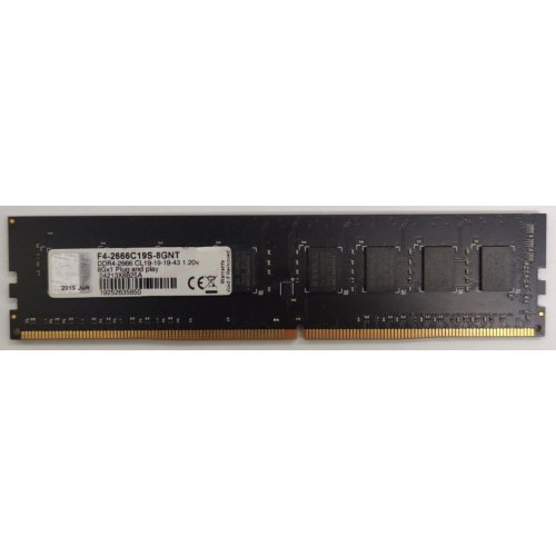 Озп G.Skill DDR4 8GB 2666Mhz Value (F4-2666C19S-8GNT) Black (Відновлено продавцем, 861567) купити в Україні: Київ, Львів, Хмельницький, Тернопіль, Івано-Франківськ | Перевірка сумісності, низька ціна, відгуки, характеристики від TELEMART фото