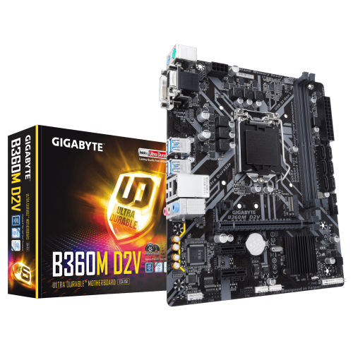 Материнська плата Gigabyte B360M D2V (s1151-V2, Intel B360) (Відновлено продавцем, 861568) купити в Україні: Київ, Львів, Хмельницький, Тернопіль, Івано-Франківськ | Перевірка сумісності, низька ціна, відгуки, характеристики від TELEMART фото