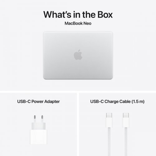 Ноутбук Apple MacBook Neo 13" A18 Pro 8/256GB 2026 (MHFA4UA/A) Silver купить в Украине: Киев, Днепр, Харьков, Одесса  | Низкая цена, отзывы, характеристики от TELEMART фото