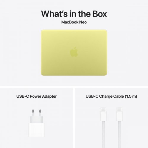 Ноутбук Apple MacBook Neo 13" A18 Pro 8/256GB 2026 (MHFD4UA/A) Citrus купить в Украине: Киев, Днепр, Харьков, Одесса  | Низкая цена, отзывы, характеристики от TELEMART фото