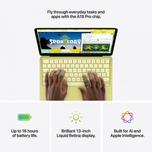 Ноутбук Apple MacBook Neo 13" A18 Pro 8/512GB 2026 (MHFE4UA/A) Citrus купить в Украине: Киев, Днепр, Харьков, Одесса  | Низкая цена, отзывы, характеристики от TELEMART фото