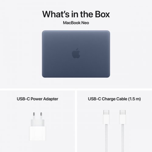 Ноутбук Apple MacBook Neo 13" A18 Pro 8/512GB 2026 (MHFG4UA/A) Indigo купить в Украине: Киев, Днепр, Харьков, Одесса  | Низкая цена, отзывы, характеристики от TELEMART фото