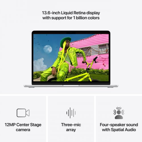 Ноутбук Apple MacBook Air 13" M5 24/1TB 2026 (MDH94UA/A) Silver купить в Украине: Киев, Днепр, Харьков, Одесса  | Низкая цена, отзывы, характеристики от TELEMART фото