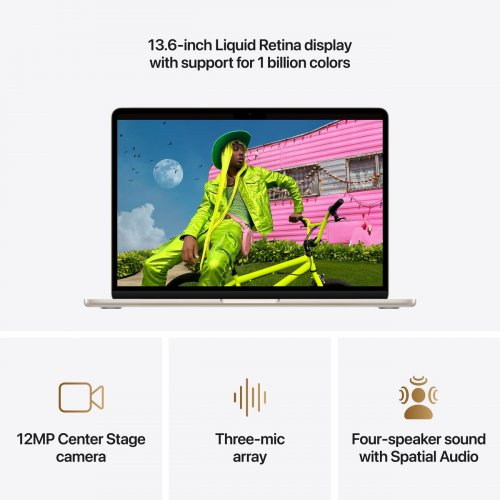 Ноутбук Apple MacBook Air 13" M5 16/512GB 2026 (MDHA4UA/A) Starlight купить в Украине: Киев, Днепр, Харьков, Одесса  | Низкая цена, отзывы, характеристики от TELEMART фото