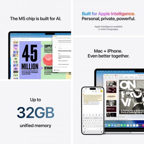 Ноутбук Apple MacBook Air 13" M5 16/512GB 2026 (MDHA4UA/A) Starlight купить в Украине: Киев, Днепр, Харьков, Одесса  | Низкая цена, отзывы, характеристики от TELEMART фото