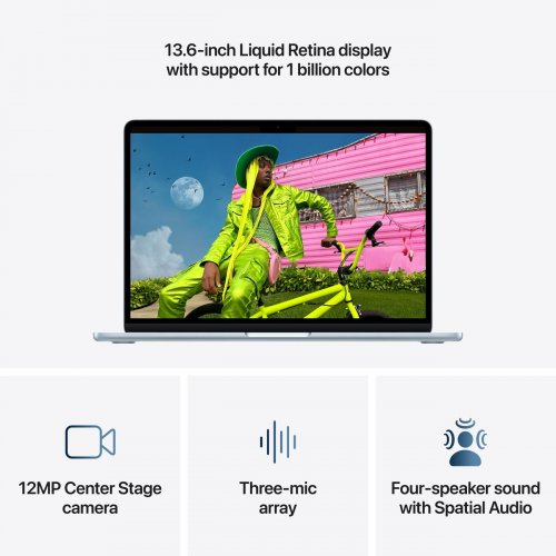 Ноутбук Apple MacBook Air 13" M5 16/512GB 2026 (MDHH4UA/A) Sky Blue купить в Украине: Киев, Днепр, Харьков, Одесса  | Низкая цена, отзывы, характеристики от TELEMART фото