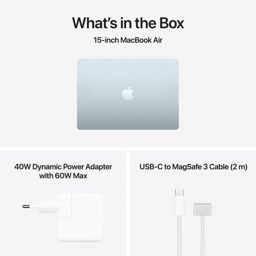 Ноутбук Apple MacBook Air 15" M5 16/512GB 2026 (MDVQ4UA/A) Sky Blue купити в Україні: Київ, Львів, Хмельницький, Тернопіль, Івано-Франківськ | Низька ціна, відгуки, характеристики від TELEMART фото