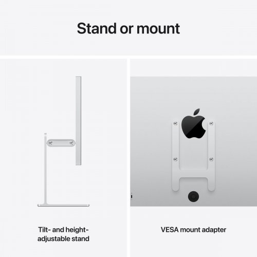 Монитор Apple 27" Studio Display XDR Nano-Texture Glass Tilt and Height-Adjustable Stand (MFEP4RU/A) Silver купить в Украине: Киев, Днепр, Харьков, Одесса  | Низкая цена, отзывы, характеристики от TELEMART фото
