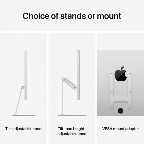 Монитор Apple 27" Studio Display Standard Glass Tilt-Adjustable Stand (MFEY4RU/A) Silver купить в Украине: Киев, Днепр, Харьков, Одесса  | Низкая цена, отзывы, характеристики от TELEMART фото