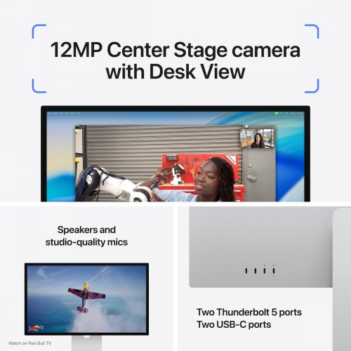 Монитор Apple 27" Studio Display Nano-Texture Glass Tilt-Adjustable Stand (MFF24RU/A) Silver купить в Украине: Киев, Днепр, Харьков, Одесса  | Низкая цена, отзывы, характеристики от TELEMART фото