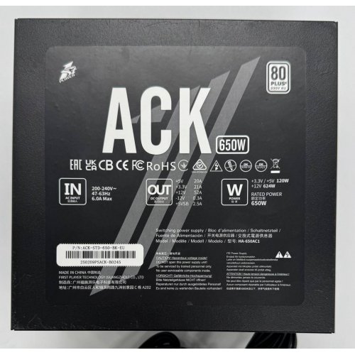 Блок живлення 1stPlayer 650W (PS-650FK) (Відновлено продавцем, 861784) купити в Україні: Київ, Львів, Хмельницький, Тернопіль, Івано-Франківськ | Перевірка сумісності, низька ціна, відгуки, характеристики від TELEMART фото