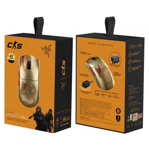 Миша Razer Viper V3 Pro Counter-Strike 2 Edition Wireless (RZ01-05120800-R3M1) Gold купити в Україні: Київ, Львів, Хмельницький, Тернопіль, Івано-Франківськ | Низька ціна, відгуки, характеристики від TELEMART фото