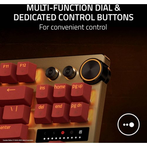 Клавіатура Razer Huntsman V3 Pro TKL Analog Optical Switches Gen-2 Counter-Strike 2 Edition (RZ03-04982100-R3M1) Gold купити в Україні: Київ, Львів, Хмельницький, Тернопіль, Івано-Франківськ | Низька ціна, відгуки, характеристики від TELEMART фото