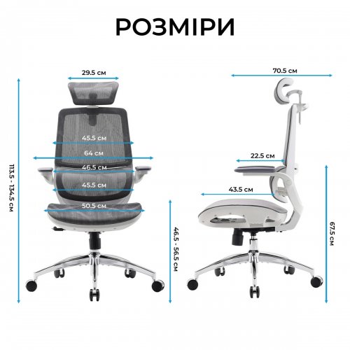 Крісло офісне Sihoo M59AS Mesh (M59AS-M301) Gray купити в Україні: Київ, Львів, Хмельницький, Тернопіль, Івано-Франківськ | Низька ціна, відгуки, характеристики від TELEMART фото
