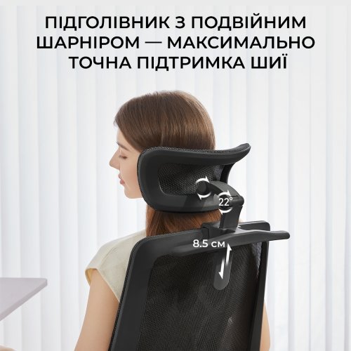 Крісло офісне Sihoo M59AS Mesh (M59AS-M302) Black купити в Україні: Київ, Львів, Хмельницький, Тернопіль, Івано-Франківськ | Низька ціна, відгуки, характеристики від TELEMART фото