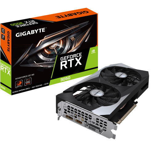 Відеокарта Gigabyte GeForce RTX 3050 WINDFORCE OC 8192MB (GV-N3050WF2OC-8GD) (Відновлено продавцем, 861865) купити в Україні: Київ, Львів, Хмельницький, Тернопіль, Івано-Франківськ | Перевірка сумісності, низька ціна, відгуки, характеристики від TELEMART фото