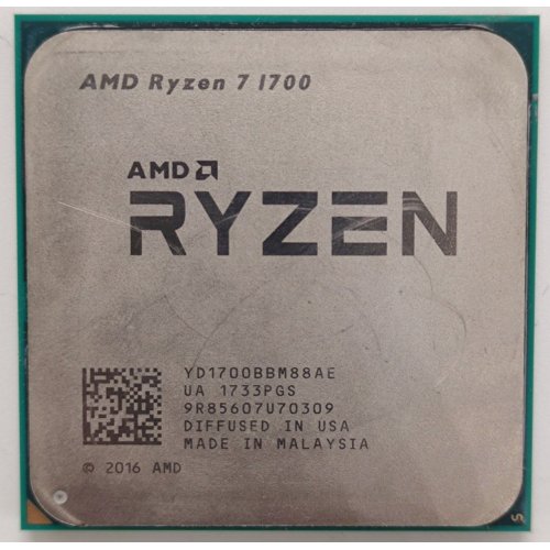Процесор AMD Ryzen 7 1700 3.0(3.7)GHz 16MB sAM4 Tray (YD1700BBM88AE) (Відновлено продавцем, 861894) купити в Україні: Київ, Львів, Хмельницький, Тернопіль, Івано-Франківськ | Перевірка сумісності, низька ціна, відгуки, характеристики від TELEMART фото