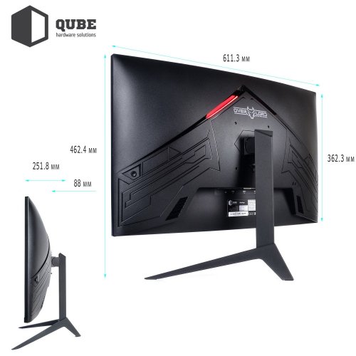 Монитор Qube 27" Overlord C27Q165Fast Black (Восстановлено продавцом, 861902) купить в Украине: Киев, Днепр, Харьков, Одесса  | Низкая цена, отзывы, характеристики от TELEMART фото