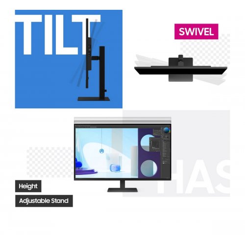 Монитор Samsung 37" ViewFinity S8 S80UD (LS37D802UAIXUA) Black купить в Украине: Киев, Днепр, Харьков, Одесса  | Низкая цена, отзывы, характеристики от TELEMART фото