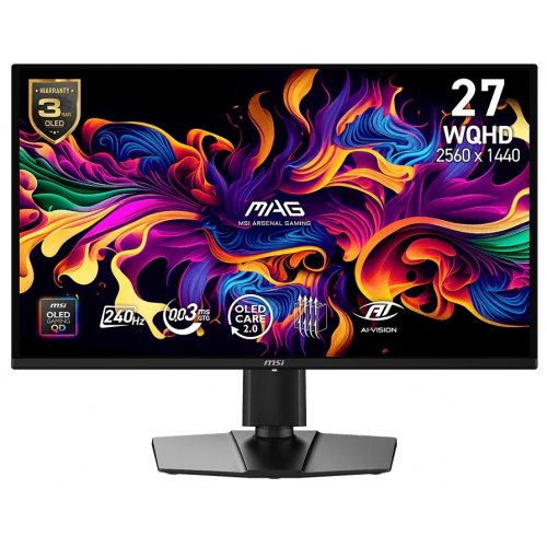 Монітор MSI 26.5" MAG 274QP QD-OLED X24 Black купити в Україні: Київ, Львів, Хмельницький, Тернопіль, Івано-Франківськ | Низька ціна, відгуки, характеристики від TELEMART фото