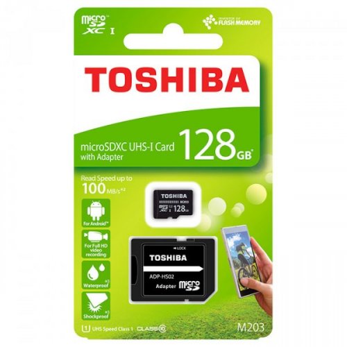 Карта пам'яті Toshiba microSDXC M203 128GB Class 10 UHS-I (с адаптером) (THN-M203K1280EA) купити в Україні | Telemart фото