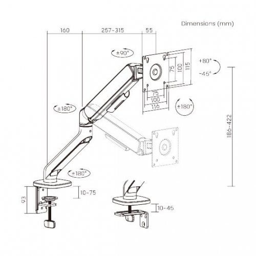 Уценка кронштейн для монитора HEXO Base (HXB-501) Black (Вскрытая упаковка, 862050) купить в Украине: Киев, Днепр, Харьков, Одесса  | Низкая цена, отзывы, характеристики от TELEMART фото