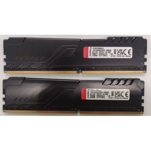Озу Kingston DDR4 32GB (2x16GB) 3600Mhz FURY Beast Black (KF436C18BBK2/32) (Восстановлено продавцом, 862109) купить в Украине: Киев, Днепр, Харьков, Одесса  | Проверка совместимости, низкая цена, отзывы, характеристики от TELEMART фото