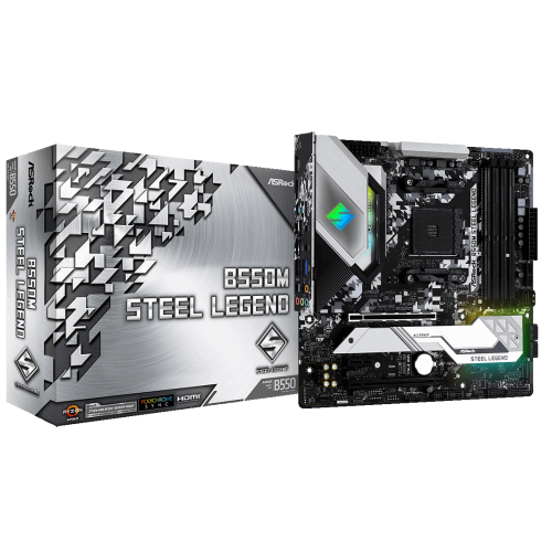 Материнская плата AsRock B550M Steel Legend (sAM4, AMD B550) (Восстановлено продавцом, 862251) купить в Украине: Киев, Днепр, Харьков, Одесса  | Проверка совместимости, низкая цена, отзывы, характеристики от TELEMART фото