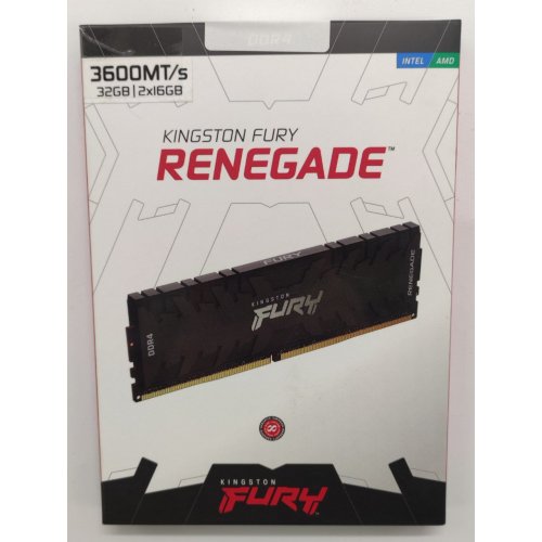 Озп Kingston DDR4 32GB (2x16GB) 3600Mhz FURY Renegade Black (KF436C16RB12K2/32) (Відновлено продавцем, 862252) купити в Україні: Київ, Львів, Хмельницький, Тернопіль, Івано-Франківськ | Перевірка сумісності, низька ціна, відгуки, характеристики від TELEMART фото