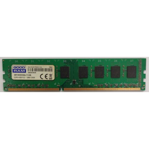 Озу GoodRAM DDR3 4GB 1600Mhz (GR1600D364L11/4GDC) (Восстановлено продавцом, 862306) купить в Украине: Киев, Днепр, Харьков, Одесса  | Проверка совместимости, низкая цена, отзывы, характеристики от TELEMART фото
