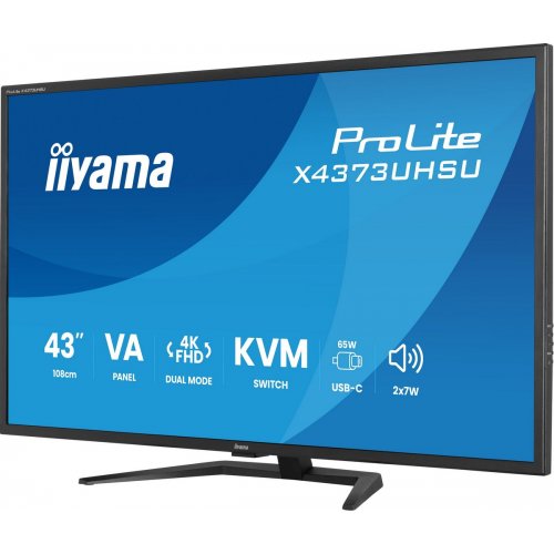 Монітор Iiyama 42.5" ProLite X4373UHSU-B2 Black купити в Україні: Київ, Львів, Хмельницький, Тернопіль, Івано-Франківськ | Низька ціна, відгуки, характеристики від TELEMART фото
