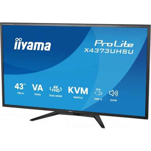 Монітор Iiyama 42.5" ProLite X4373UHSU-B2 Black купити в Україні: Київ, Львів, Хмельницький, Тернопіль, Івано-Франківськ | Низька ціна, відгуки, характеристики від TELEMART фото