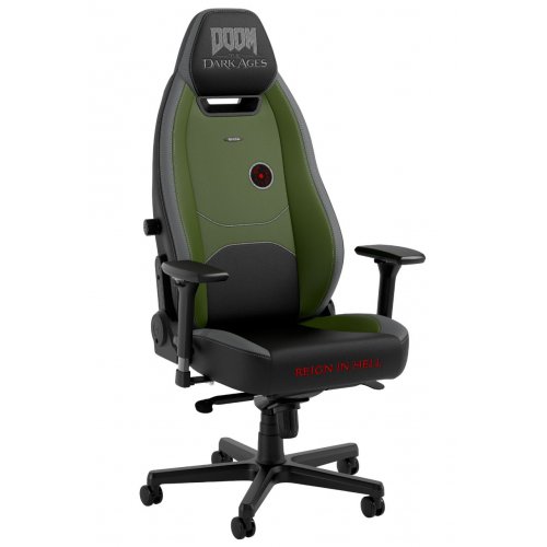 Ігрове крісло Noblechairs LEGEND DOOM: Dark Ages Edition (NBL-LGD-PU-DDA) Black/Green купити в Україні: Київ, Львів, Хмельницький, Тернопіль, Івано-Франківськ | Низька ціна, відгуки, характеристики від TELEMART фото