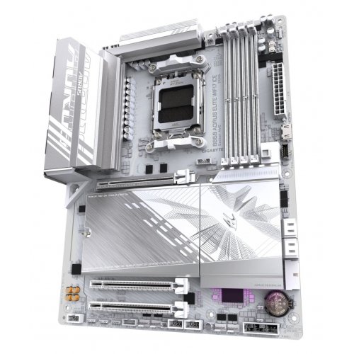 Уценка материнская плата Gigabyte B850 AORUS ELITE WIFI7 ICE (sAM5, AMD B850) (Вскрытая упаковка, 862689) купить в Украине: Киев, Днепр, Харьков, Одесса  | Проверка совместимости, низкая цена, отзывы, характеристики от TELEMART фото