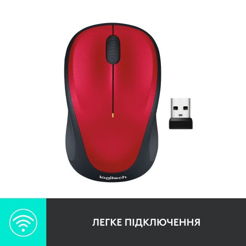 Купити Миша Logitech M235 (910-002496) Red - ціна в Києві, Львові, Вінниці, Хмельницькому, Франківську, Україні | інтернет-магазин TELEMART.UA фото