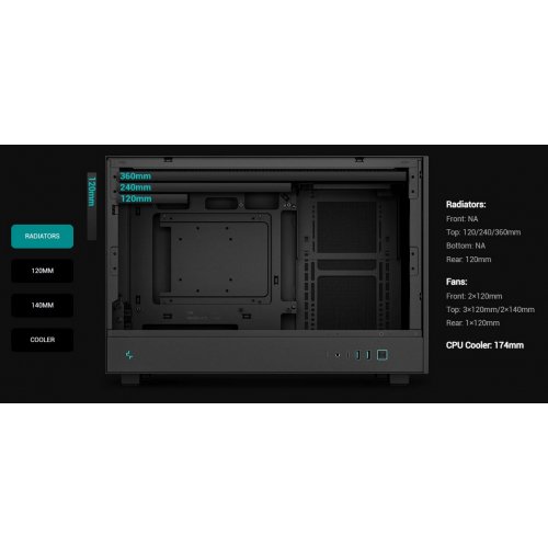 Корпус Deepcool CH260 Tempered Glass без БЖ (R-CH260-BKNWM0-G-1) Wood Black купити в Україні: Київ, Львів, Хмельницький, Тернопіль, Івано-Франківськ | Перевірка сумісності, низька ціна, відгуки, характеристики від TELEMART фото