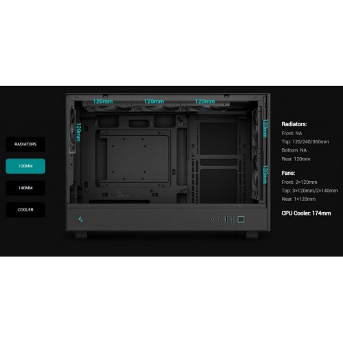 Корпус Deepcool CH260 Tempered Glass без БЖ (R-CH260-BKNWM0-G-1) Wood Black купити в Україні: Київ, Львів, Хмельницький, Тернопіль, Івано-Франківськ | Перевірка сумісності, низька ціна, відгуки, характеристики від TELEMART фото